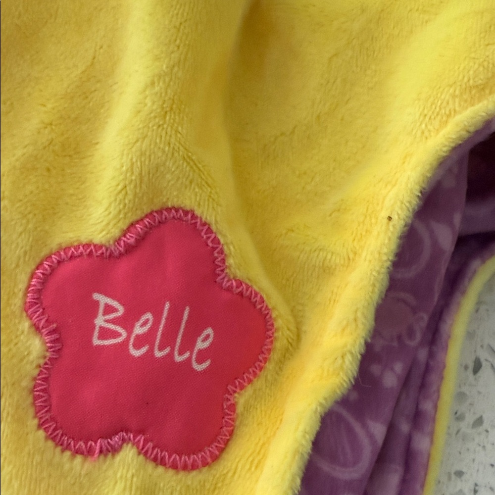 Disney Belle Plush Security Blanket Doll with Yellow and Purple Dress - Picture 3 of 7